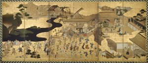 Cenas de género (Fūzoku byōbu) de Unknown artist