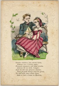 Crianças gentis como pássaros doces (valentine) de Unknown artist