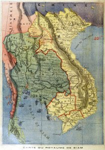 Mapa geográfico do reino do Sião - no "Le petit journal". de Unknown artist