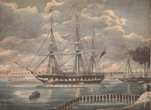 HMS "Active" (litografia, a cores) de Unknown artist