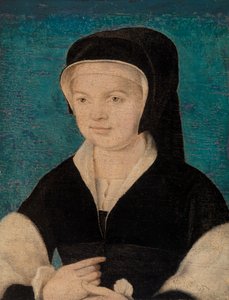 Chefe de Mulher sobre Fundo Azul de Unknown artist