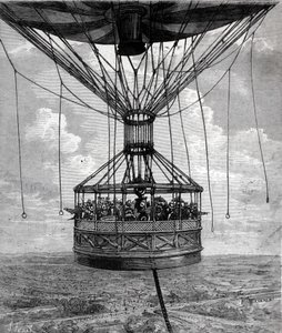 O balão cativo de Henry Giffard em 1878. de Unknown artist