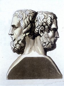 Heródoto (484 AC - 425 AC), historiador grego e Tucicida (Tucídides) (ca. 465 AD 395 AC), historiador grego. de Unknown artist