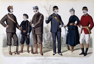 Roupas de caça, "Le Journal des tailors". de Unknown artist