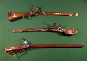 Espingardas de caça. Gien do século XVI, museu da caça de Unknown artist
