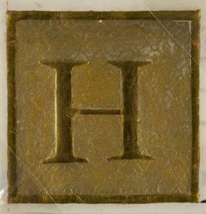 Inicial "H" iluminada num padrão de fralda de um livro de coro de Unknown artist