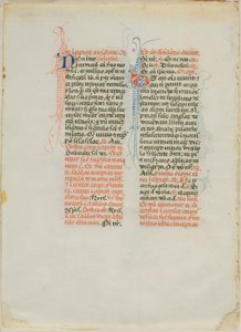 Folha de manuscrito iluminada de Unknown artist