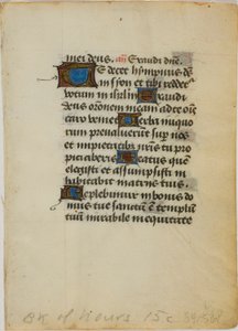 Folha de manuscrito iluminada de um livro de horas de Unknown artist