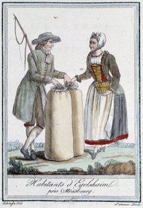 Habitantes perto de Estrasburgo - na "Encyclopédie des voyages" de Grasset Saint Sauveur, edição Paris de Unknown artist