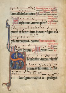 Inicial S: A lapidação de Santo Estêvão de Unknown artist