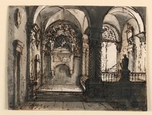 Interior do Edifício Eclesiástico de Unknown artist