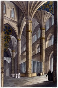 Interior da Catedral de Salamanca. Litografia do século XIX. de Unknown artist