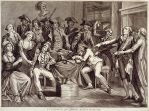 Interior do Comité Revolucionário. Gravura do século XVIII. Paris, Musee Carnavalet de Unknown artist