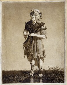 Menina irlandesa - gravura de Unknown artist