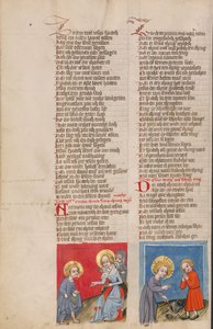 Jesus diante de Maria e José; Jesus e uma criança com um jarro partido de Unknown artist