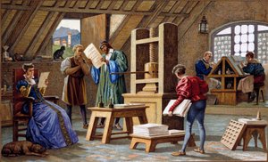 Johannes Gensfleisch Gutenberg (1400-1468), inventor da tipografia (1438). chromolithographof the 19th century. de Unknown artist