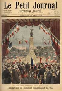 Viagem do Presidente da República, Felix Faure (1841-1899), para a inauguração do monumento comemorativo da penhora do Conde de Nice à França. Gravura no "Le petit journal"/1896. A coleção de Selva. de Unknown artist