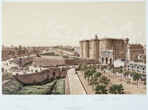 La Bastille en 1740 (la prison) - em "Paris a travers les eras", finais do século XIX de Unknown artist