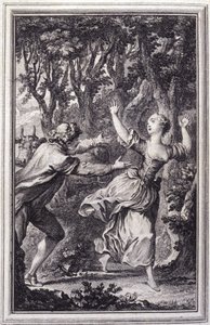 La Clochette- em "Contos e contos em verso", de Jean La Fontaine. 1762. de Unknown artist