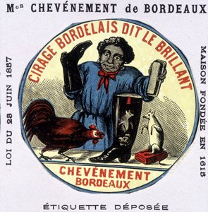 Rótulo de "Bordelais polish dit le Brillant": Chevènement de Bordeaux". sd. Século XIX de Unknown artist