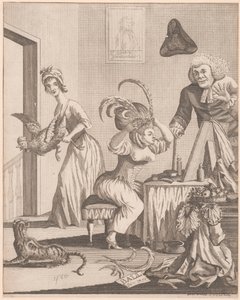 Senhora a preparar-se para a noite num baile de Unknown artist