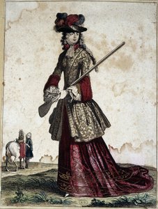 A senhora na caça - gravura de Unknown artist