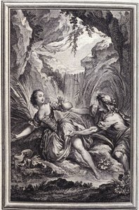 The River Scamander - em "Contos e contos em verso", de Jean La Fontaine. 1762. de Unknown artist