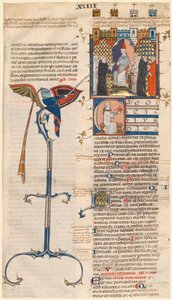 Folha extirpada de um "Decretum" de Graciano: C inicial [anonici de uma certa igreja] com um clérigo sentado de Unknown artist