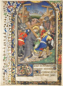 Folha Extirpada das Horas de Tarleton: Cristo Carregando a Cruz (Terce, Ofício da Virgem) de Unknown artist