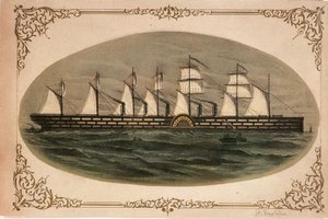 Leviatã "Great Eastern", c.1860 (litografia a cores) de Unknown artist