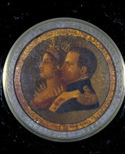 Tampa de uma caixa de rapé com retratos de Napoleão I e Josefina. Milão, Museu do Risorgimento de Unknown artist