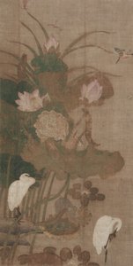 Lótus, insetos e pássaros de Unknown artist