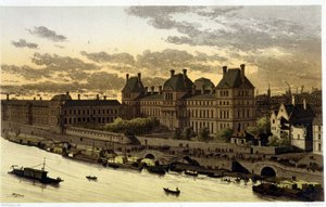 Louvre sob o reinado de Luís XIV em "Paris através das Idades desde o século XIII até aos nossos dias" 1882 de Unknown artist
