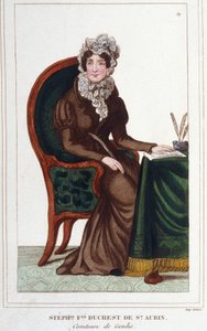Madame de Genlis - Retrato de Stephanie Felicite da Crista de Saint-Aubin (Saint Aubin de Unknown artist