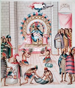 Fazer oferendas ao rei (Aquarela, c.1770-1780) de Unknown artist