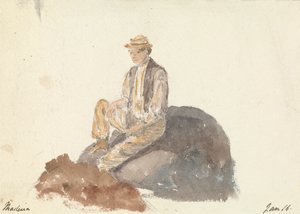 Homem sentado numa rocha (Madeira Jan 16) de Unknown artist