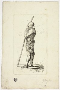 Homem de Armadura Segurando Cajado de Unknown artist
