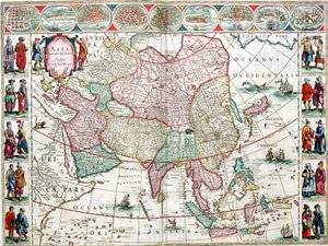 Mapa da Ásia do Atlas de Bleau de Unknown artist