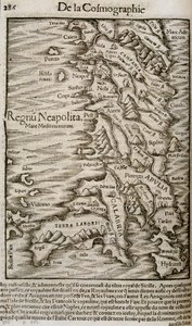 Mapa da Itália - em "Cosmografia Universal". de Unknown artist