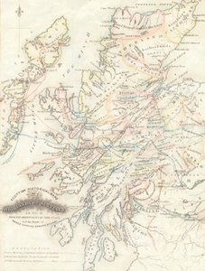 Mapa das Terras Altas da Escócia com os Territórios dos Clãs de Unknown artist
