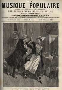 Marie Justine Benoite Duronceray, chamada Madame Favart, e Rochart (Rochard) no "Servante Maitresse" (Serva padrona) de Pergolese (Giovanni Battista Pergolesi) - gravura no ilustre jornal semanal "Música Popular" - 1882 de Unknown artist