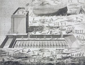 Marinha, estaleiro de construção na "Enciclopédia de Diderot e Alembert". de Unknown artist