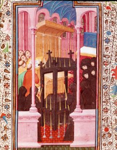 Cena funerária miniatura de "As Horas de Eduardo I (Duarte) de Portugal (1391-1438)" Lisboa do século XV, Torre do Tombo de Unknown artist