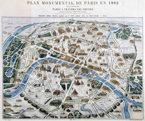 Plano Monumental de Paris em 1882 de Unknown artist