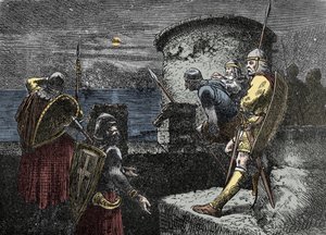 Na Vigilância dos Homens do Norte - a guarda varegue (Varangiana) observa o horizonte por detrás das fortificações de Unknown artist