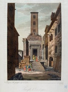 Império Otomano: O Templo de Aesculapus - em "O traje antigo e moderno" de Jules Ferrario, ed Milan de Unknown artist