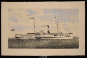 Paddle Steamer Gloria (litografia, colorida) de Unknown artist