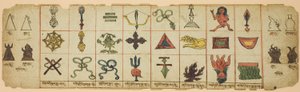 Página de um caderno com símbolos rituais de Unknown artist