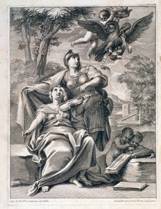 Página de frontispício da partitura de "Opus 1" (12 concerti grossi) de Pietro Locatelli (1695-1764) - Folha de música para "12 concertos grossos" de Locatelli 1721 Bolonha, civico museo musicale de Unknown artist