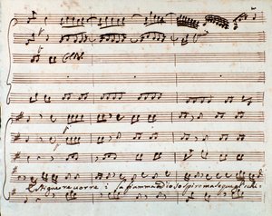 Página da partitura de Estinguere vorrei aria na ópera Griselda de Antonio Vivaldi de Unknown artist
